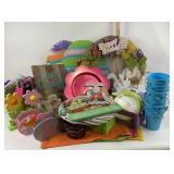 Easter-Themed Decor With Wreath, Buckets, Signs