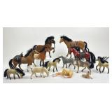Horse Figurines, flocked, many sizes