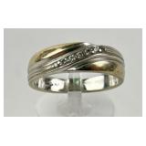 Shane Co 14 Stamped Band with clear stones, 6.07g