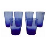 Cobalt Blue Glass Tumblers, Drinking Glasses