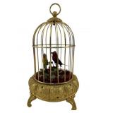 Vintage German gilt metal jeweled automaton bird