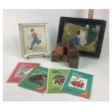 Childrenï¿½s Books, Framed Art (The Lovers), Wooden
