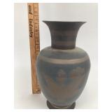 Etched Brass Vase Made in India