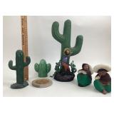 Mexican Siesta Figurines, Cactus Sculptures, Sands