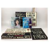 Metal Wine-Themed Decorative Signs