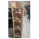 1/2 Bushell Basket Display Wood Rack With 4