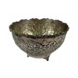Vintage Silver Plate Footed Decorative Bowl