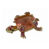 Weiss rhinestone turtle pin, missing some small