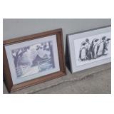 Harold Roe Penguin Framed Print 20 in. X 15 in. &
