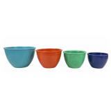Set of 4 Fiesta Ware splash proof mixing bowls.