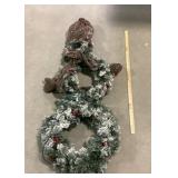 Snowman-Shaped Frosted Garland Decoration