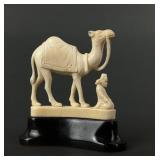 Antique Anglo-Indian carved figure of a camel,