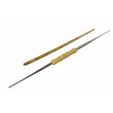 (2) antique crochet or button hooks