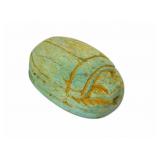 Ancient Egyptian carved faience pottery scarab