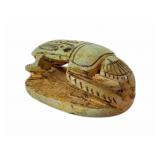 Egyptian carved faience pottery scarab. 1 inch