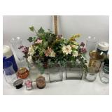 Glass Vases, Artificial Floral Arrangement, Igloo