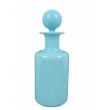 Large antique French blue opaline glass cologne