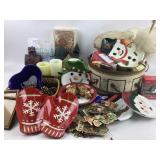 Holiday Decor, Dolls, Candles, Pinecones