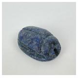 Ancient Egyptian carved lapis scarab amulet.