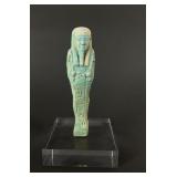 Ancient Egyptian faience ushtabi figure, mounted