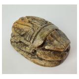 Large Egyptian carved stone scarab. Small chips