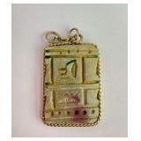 Egyptian faience amulet 1-1/4 inches x 7/8 of an