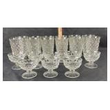 Indiana Glass Cubist Pattern Glass Goblets, Sherbe