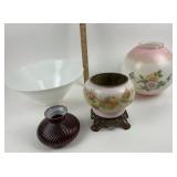 Glass Floral Painted Lampshade Bases