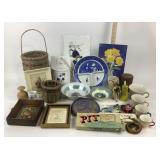 Ceramic Dishes, Wicker Baskets, Artwork +