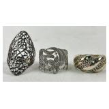(3) sterling rings sizes 6.75 (1) & 7 (2). Total