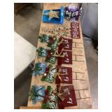 Tin Christmas Present Signs, LED Tree Topper Star,