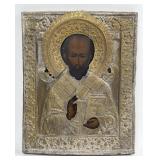 Antique Russian icon depicting St. Nicholas of