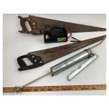 Hand Saws, Grease Gun, Battery Charger
