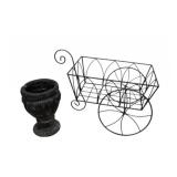 Garden decor wagon, water feature