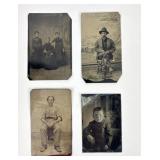 4 Tintype Portrait Photographs