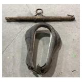 Wood yoke, horse collar