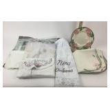 Franciscan Desert Rose Plates, Handkerchiefs, Embr