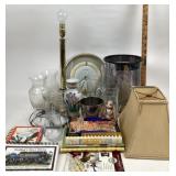 Fitz & Floyd Glasses, Verichron Clock, Books +