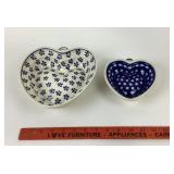 Polish Pottery Heart-Shaped Bowls