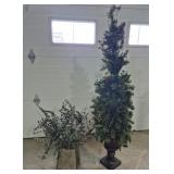 Eucalyptus In Basket & 3 Piece Faux Pine Tree In