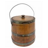 Antique primitive firkin sugar bucket 19th