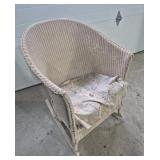 Wicker Rocking Chair With Padded Seat