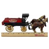 Metal Horses & Wagon Coin Bank