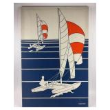 MCM Marushka Silkscreen 'Boats on Striped Water'