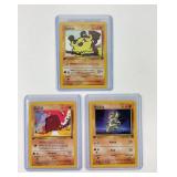 3 Pokemon First Edition Trading Cards