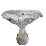Cement Bird Bath 28 in. Round X 30 in. H