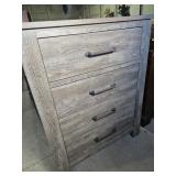 Chest Of Drawers 4 With Metal Pulls Grayish