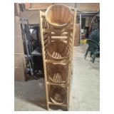 1/2 Bushell Basket Display Wood Rack With 4