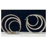 .925 JCM Stamped hoop earrings, 5.10g TW