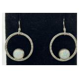 Sterling & opal earrings. Total weight 5 grams